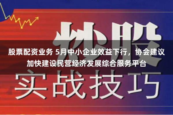 股票配资业务 5月中小企业效益下行，协会建议加快建设民营经济发展综合服务平台